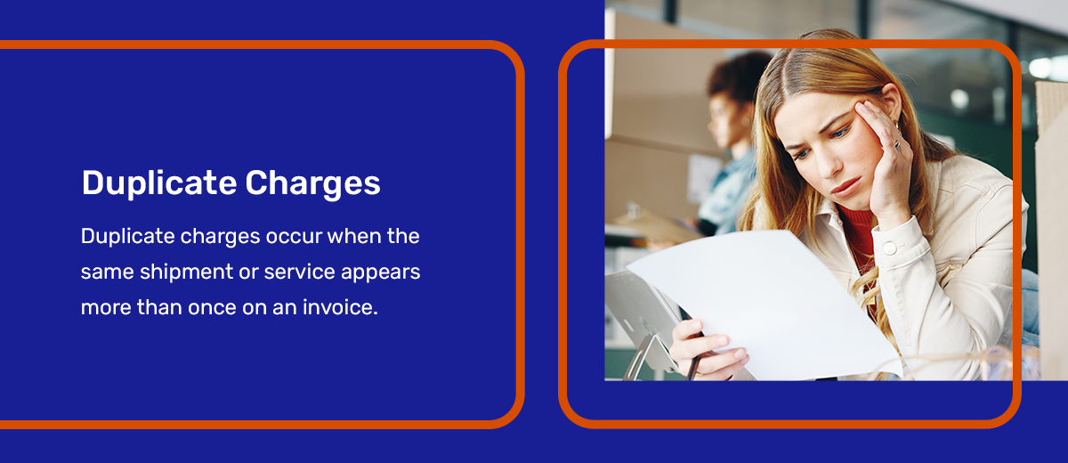 Duplicate charges for freight bill